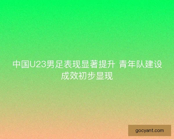 中国U23男足表现显著提升 青年队建设成效初步显现