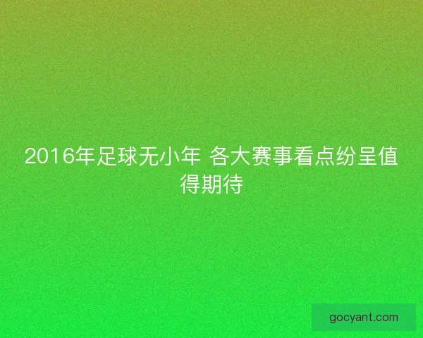 2016年足球无小年 各大赛事看点纷呈值得期待 2016年足球无小年 各大赛事看点纷呈值得期待